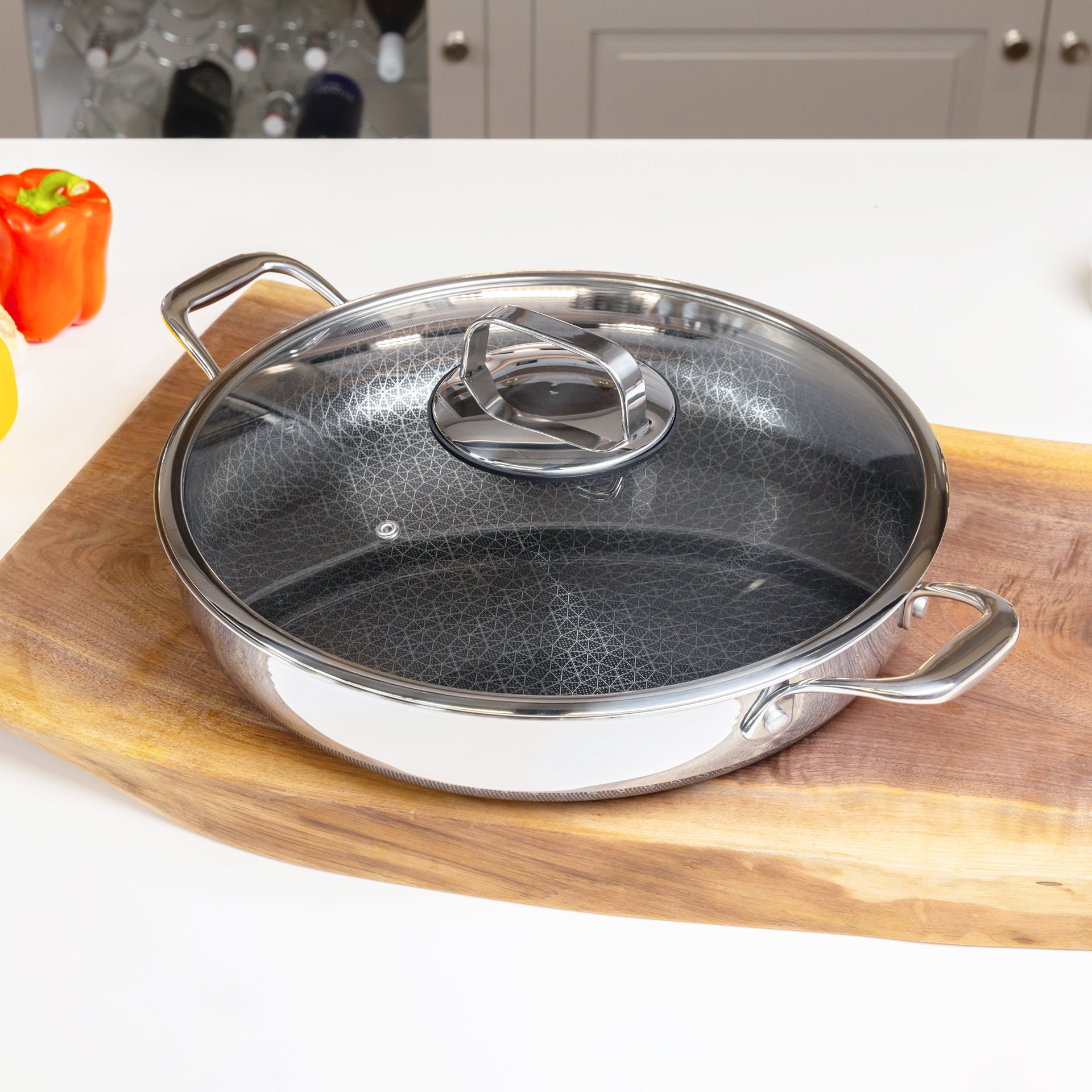 DiamondClad™ 14-Inch Thermowave™ Hybrid Everything Pan and Lid Set